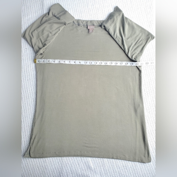 Chico's Women's pull over top sage green quarter sleeves size 2/L soft ECU - Picture 7 of 9